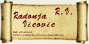 Radonja Vićović vizit kartica
